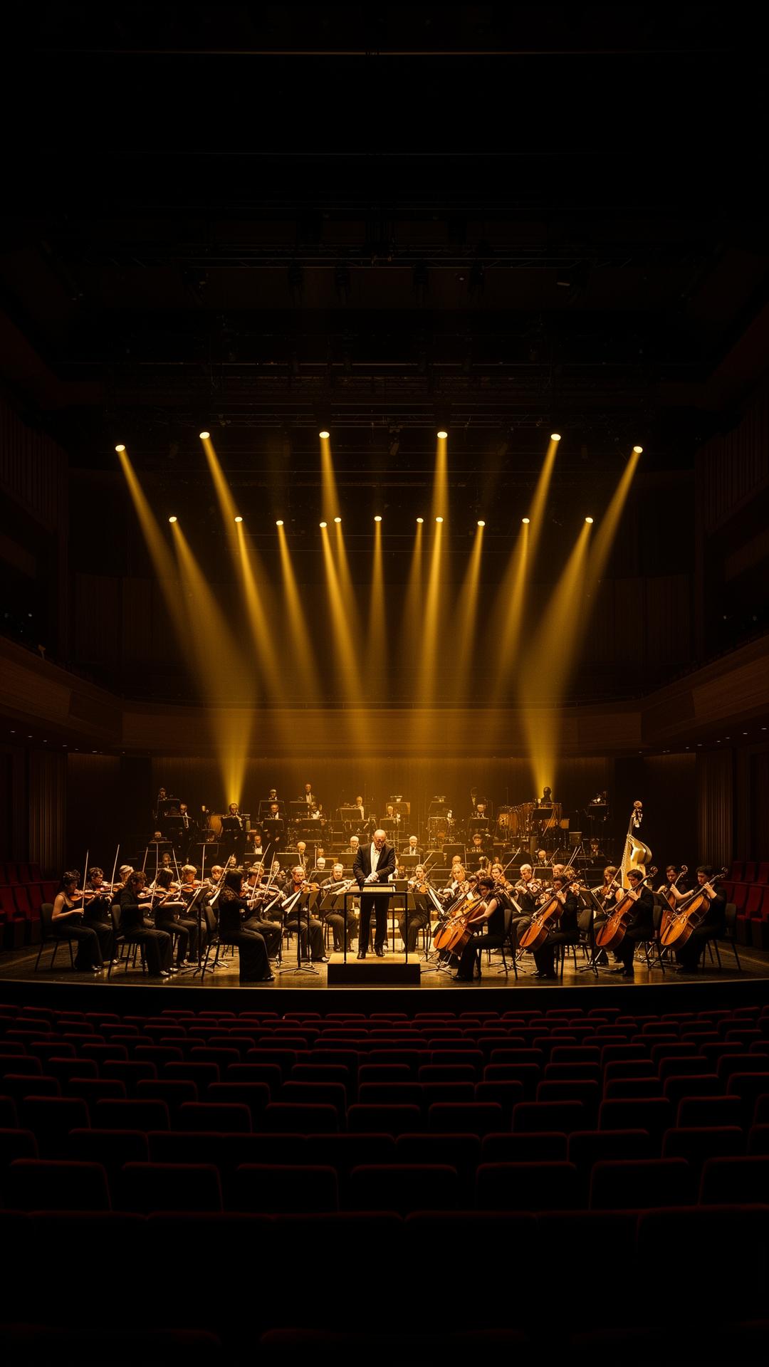 Symphonieorchester auf der Bühne eines Konzerthauses